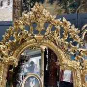 Mirror with Putti in Gilded Wood from the Napoléon III Period 1.96m x 1.33m