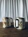 Pair of stoneware beer mugs signed Keraluc, Quimper 1950