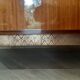 Vintage chest of drawers 3 drawers - varnished teak - Scandinavian style - retro patterns - 60s