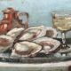 HSP painting Still life with oysters and lemon signed (to be deciphered) early X