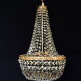 Bronze and crystal hot air balloon chandelier