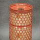Pair of Red Perforated Metal Space Age Table Lamps, Czechoslovakia, 1970s