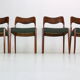 4 chaises Niels Møller « Modèle- 71 » palissandre & tissu 1951