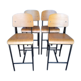 4 tabourets haut de bar design vintage