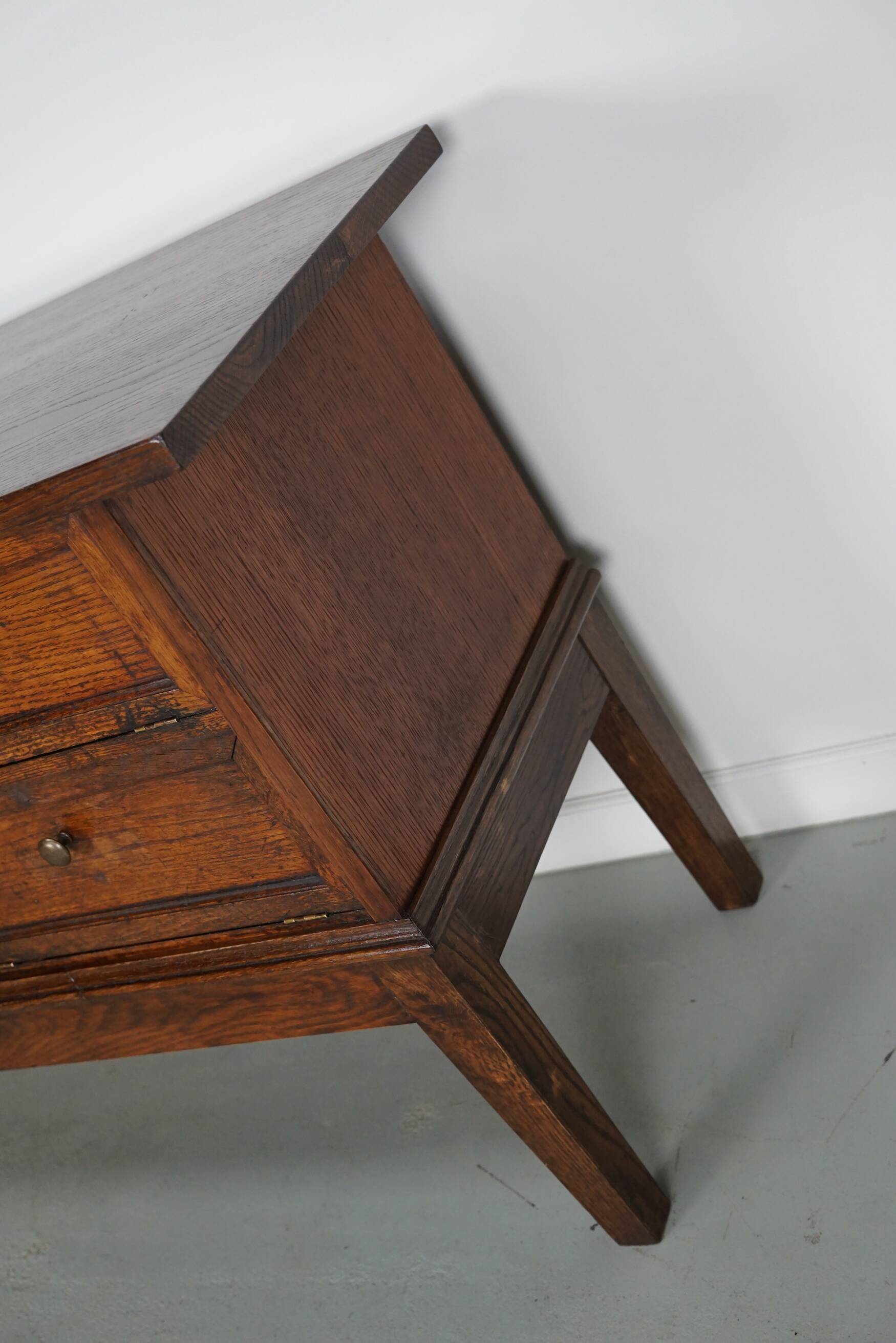 Antique French Oak Apothecary / Filing Cabinet Folding Doors, Early 20th Ce