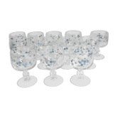 Lot de 12 verres à vin modèle myosotis vintage