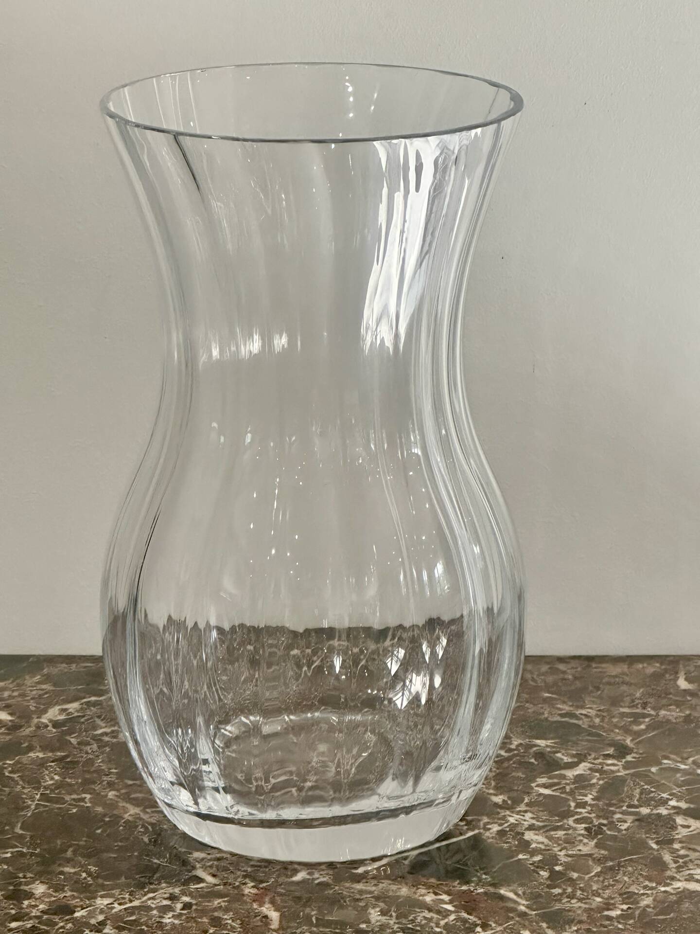 Large baluster vase in fluted crystal from the Daume house, France.