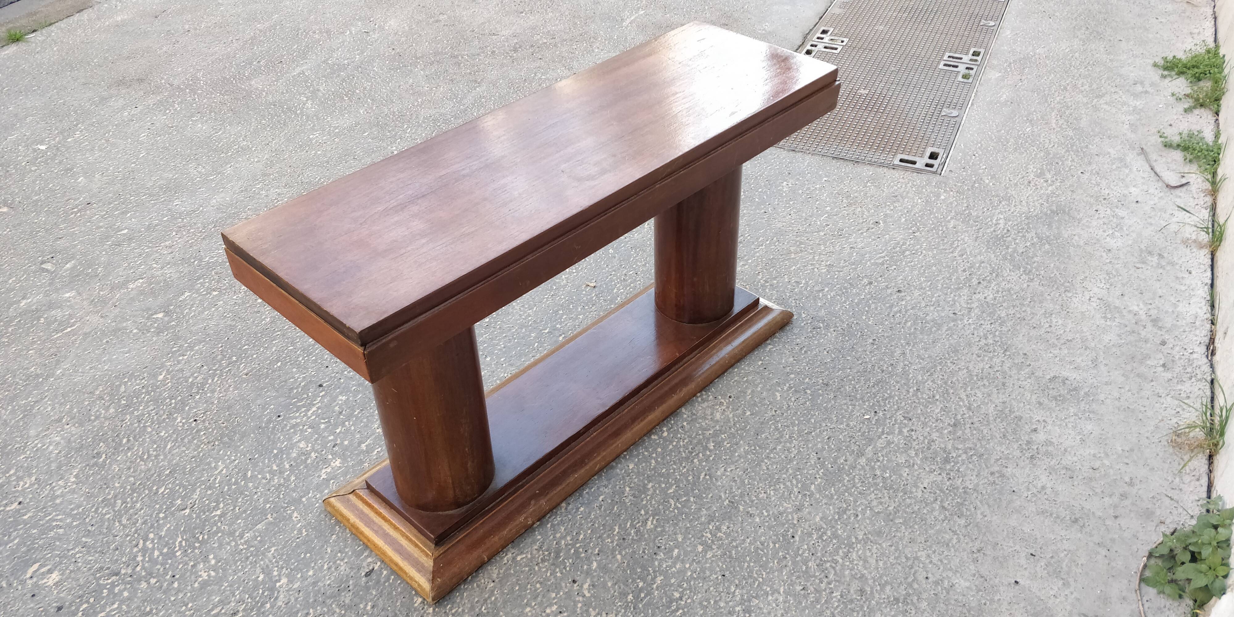 Vintage art deco wooden sofa end