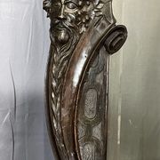 Mirror 191x122 cm period XIXth in natural wood, decoration of chimeras, satyrs