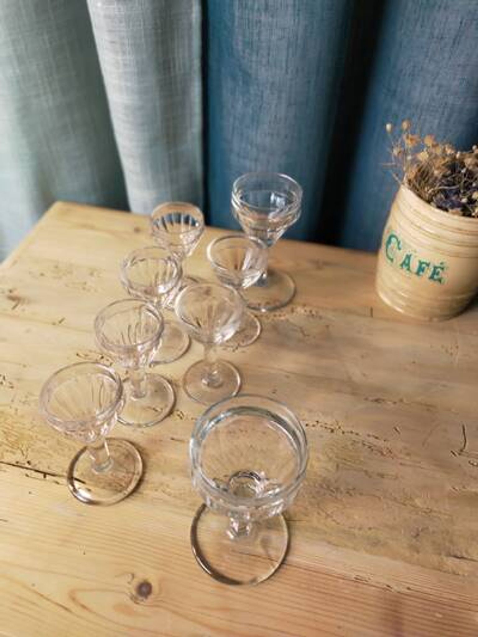 Lot de 8 Verres à pied - verres de bistrot