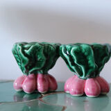 Pair of antique ceramic egg cups