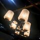 Ceiling chandelier vintage glass and brass