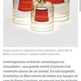 sunset lamp in gold metal, Pierre Gonalons.