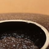 Dish ceramic vintage 1980 black chiné white