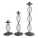 Trio of Candleholders Contemporary Candlesticks Design Metal Old Silver