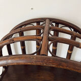 Vintage rattan and caning shelf bookcase