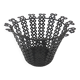 Perforated black metal cachepot from the 1950s and 1960s.