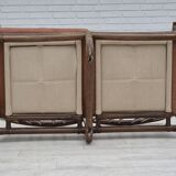 1970s, Scandinavian 2 seater sofa, original very good condition, bamboo, leather.