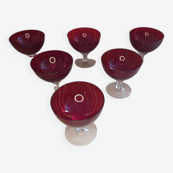 Ensemble de six verres, Murano