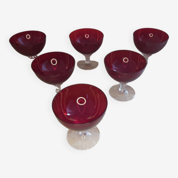 Set of six glasses, Murano