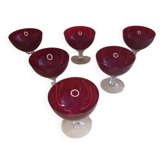 Set of six glasses, Murano