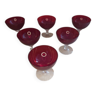 Ensemble de six verres, Murano