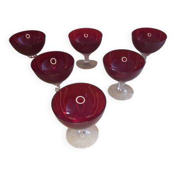 Ensemble de six verres, Murano