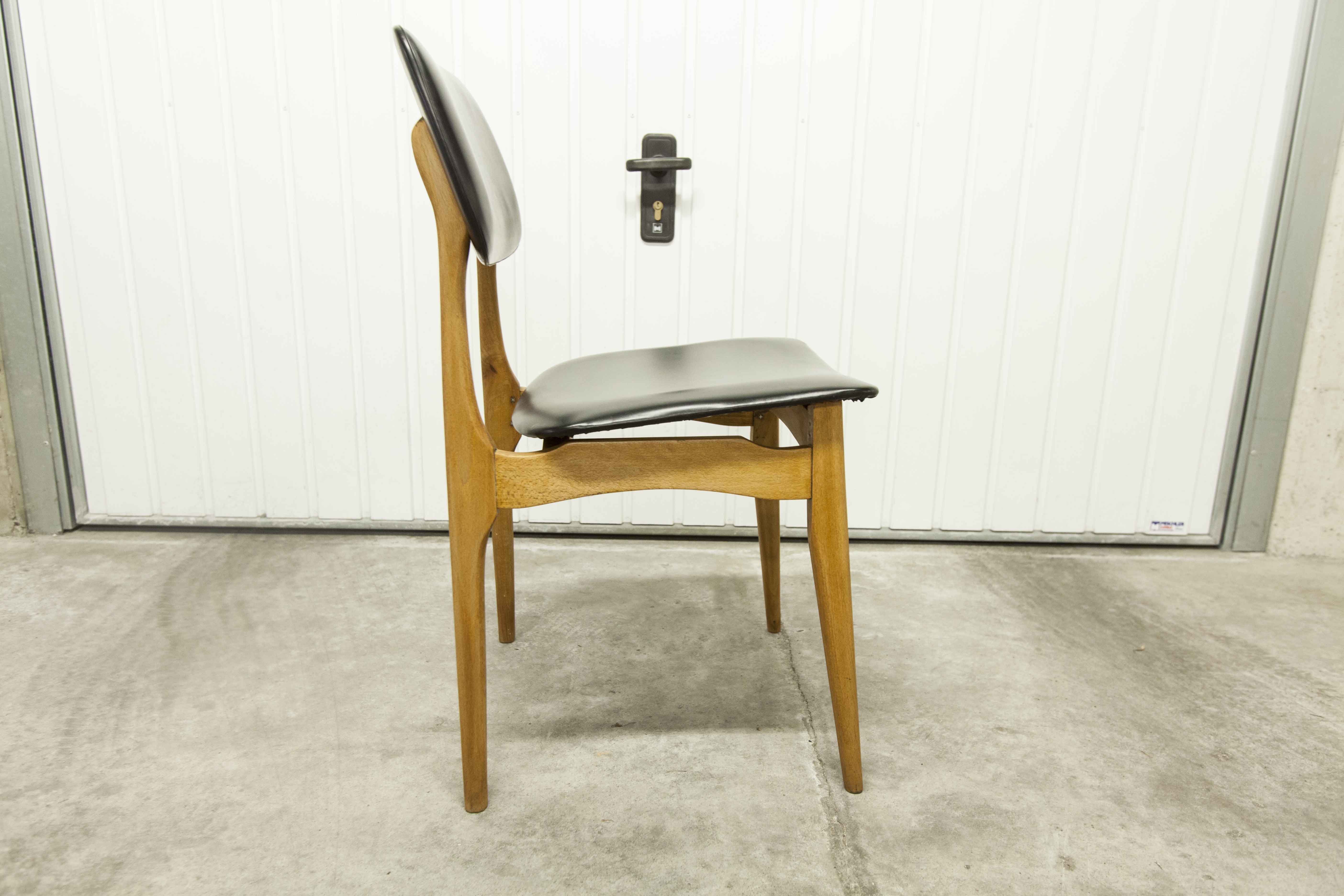 Scandinavian chair 1960 skai black