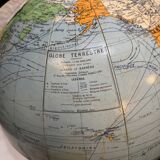 Antique Girard and Barrere 1965 vintage terrestrial globe