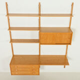 Preben Sorensen Danish oak wall unit by PS System, Randers, 1970s