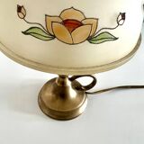 Lampe vintage en laiton et verre dépoli