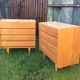 Vintage commodes (duo) in oak with 4 drawers.