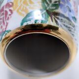 Painted Porcelain Flower Vase by Bassano with a Floral Pattern, Italy