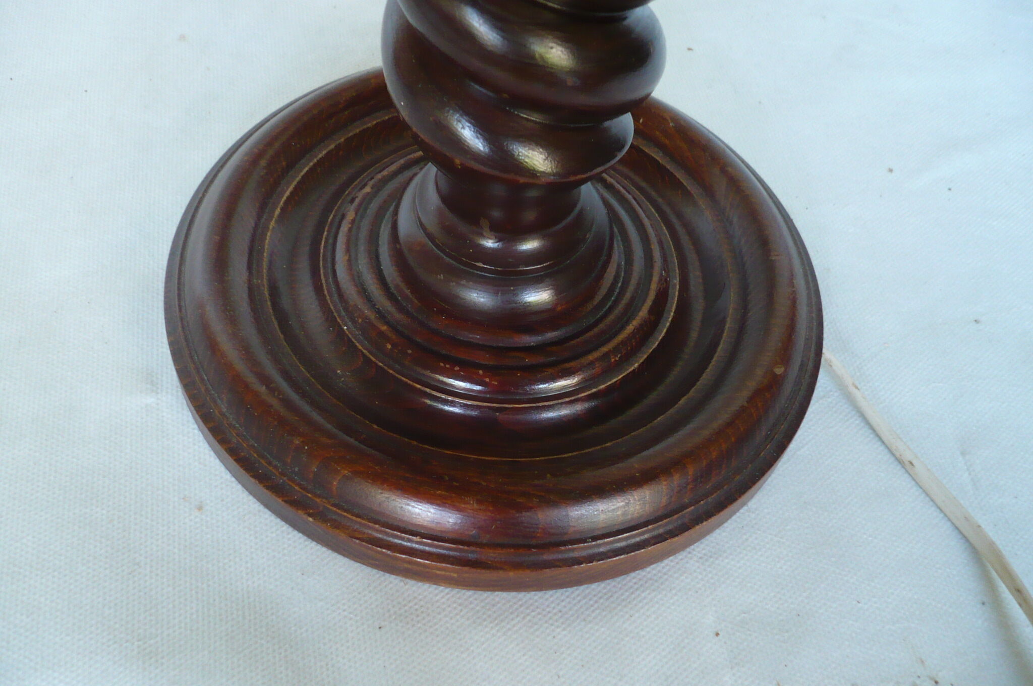 Turned wooden lamp foot