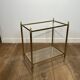 Pair of Side Tables with Two Brass and Glass Tops. Made in France.