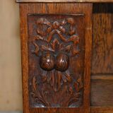 Victorian carved oak revolving library, circa 1880.