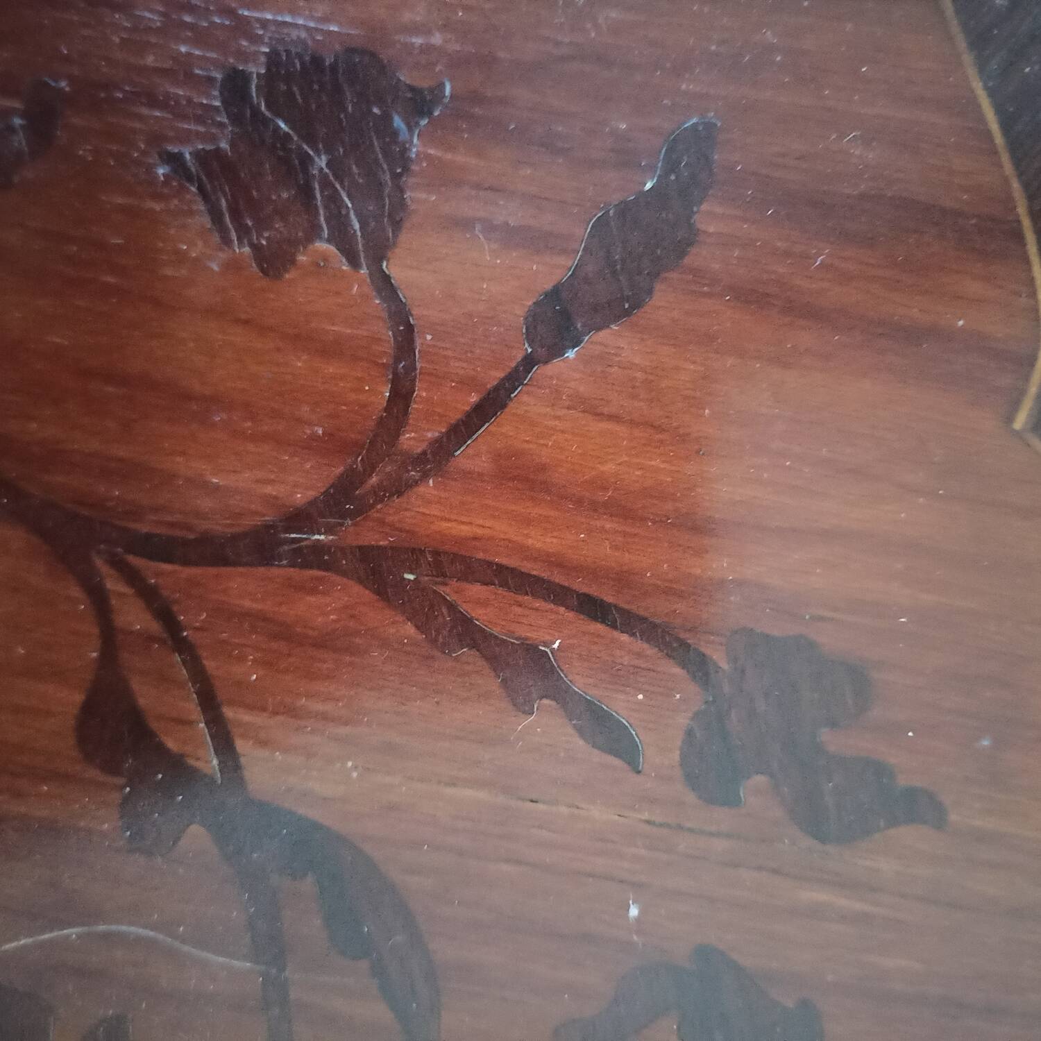 Antique bedside table with marquetry