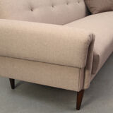 Scandinavian 3-seater sofa in beige, completely restored