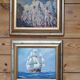 Set of two paintings with identical gold and silver frames
