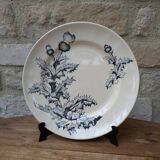 Old Lonchamp ceramic plate, Chardon Terre de fer model