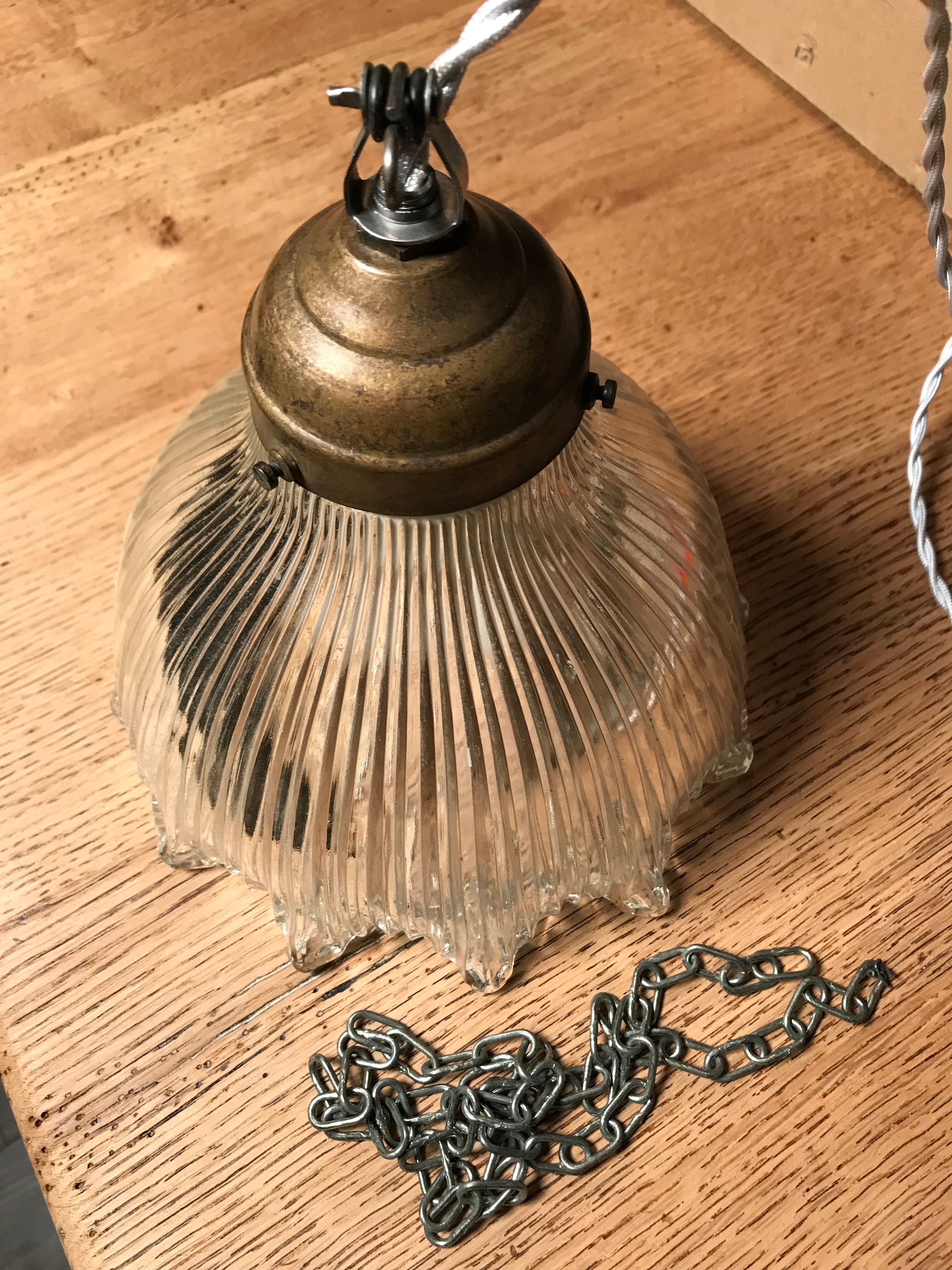 Vintage Holophane pendant lamp 1940
