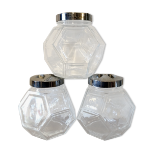 3 anciens bocaux d'épicerie