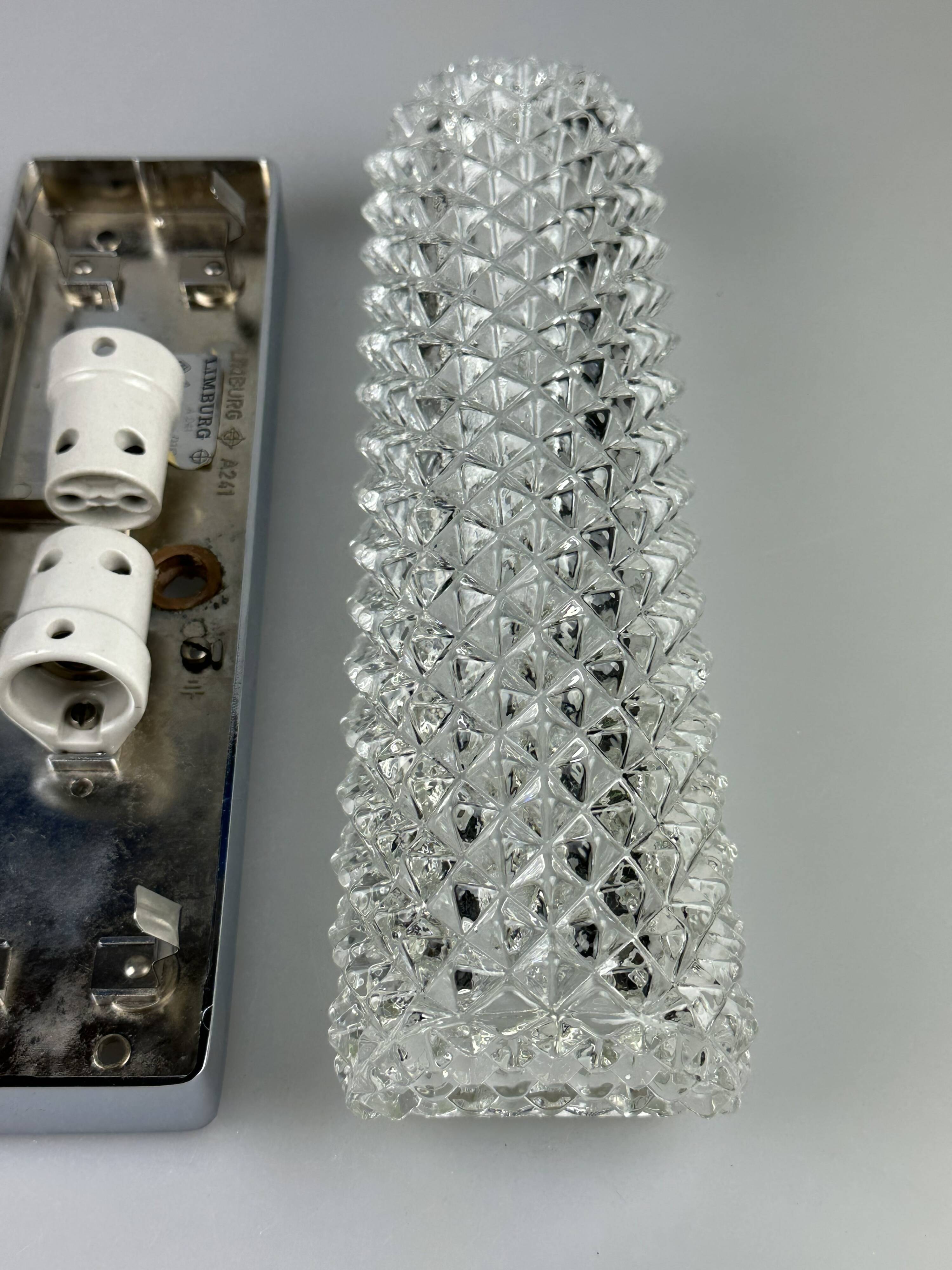 1960s and 1970s Wall Lamp by Glashütte Limburg, Germany, Space Age