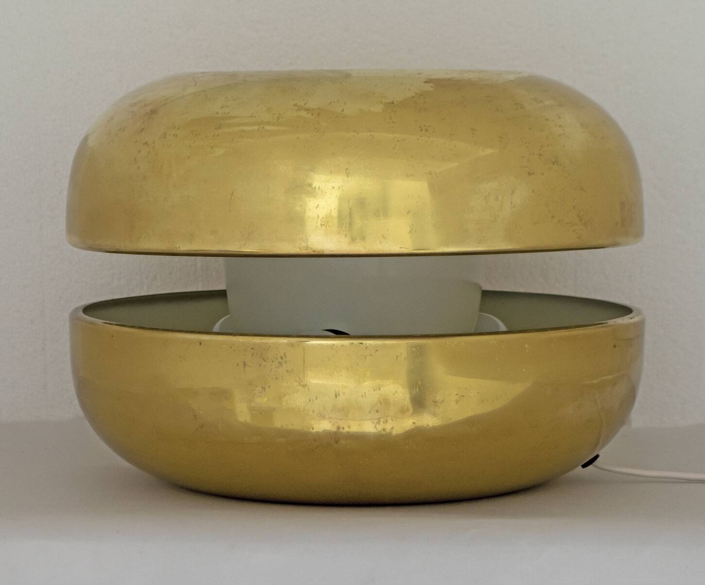 Luciano Frigerio Italian Table Lamp Vibrated Brass "Ballata Alta", 1974