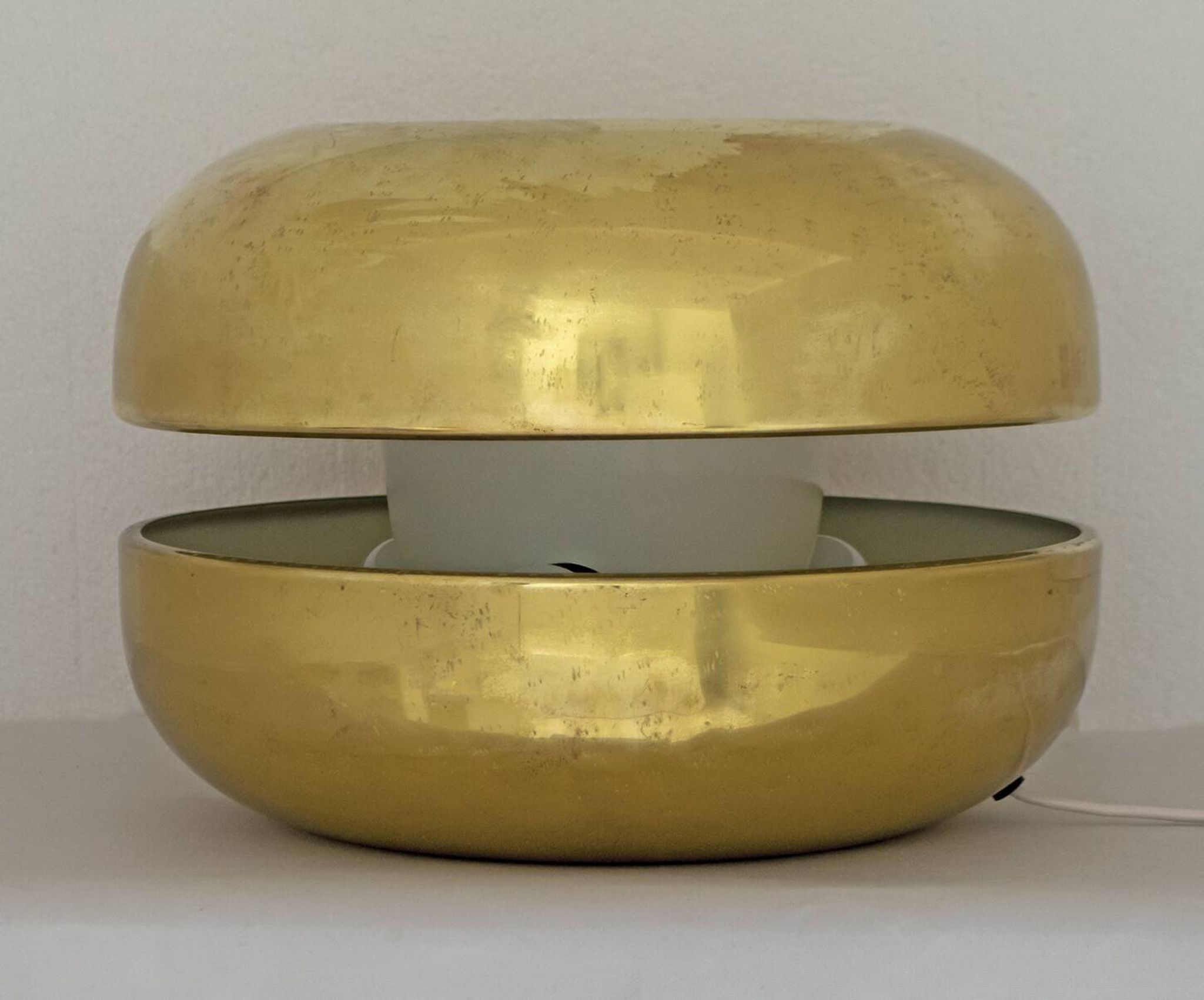 Luciano Frigerio Italian Table Lamp Vibrated Brass "Ballata Alta", 1974