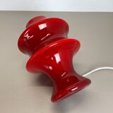 "Mushroom" Red Glass Table Desktop Light Made Hustadt Lights, Germany, 1970 No.2