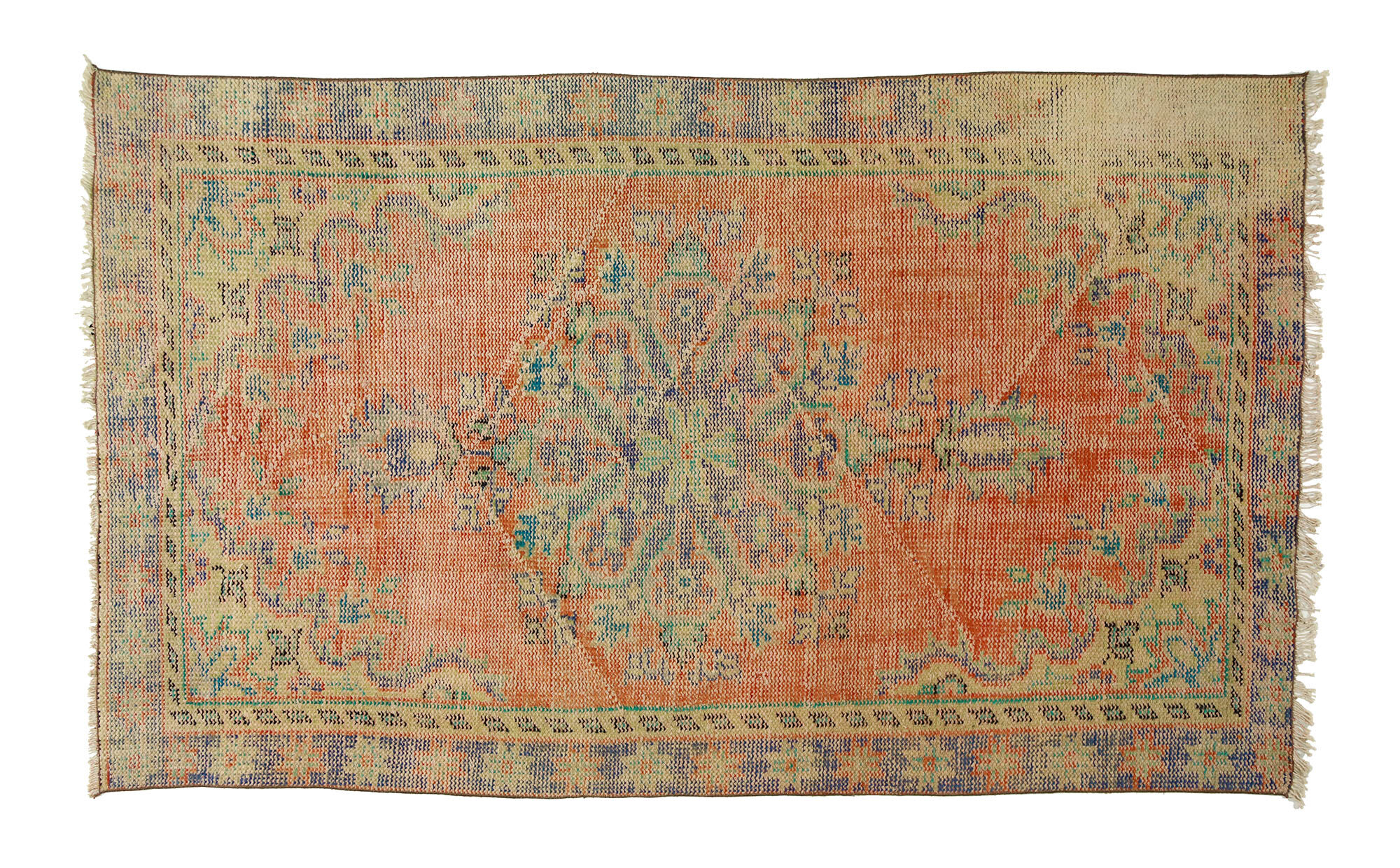 Anatolian handmade vintage rug 234 cm x 144 cm