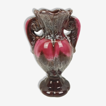 Vase en céramique 2 anses tricolore