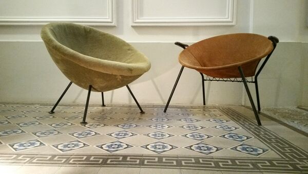 Rare Fauteuil boule egg années 50 Spoutnik sputnik ball chair