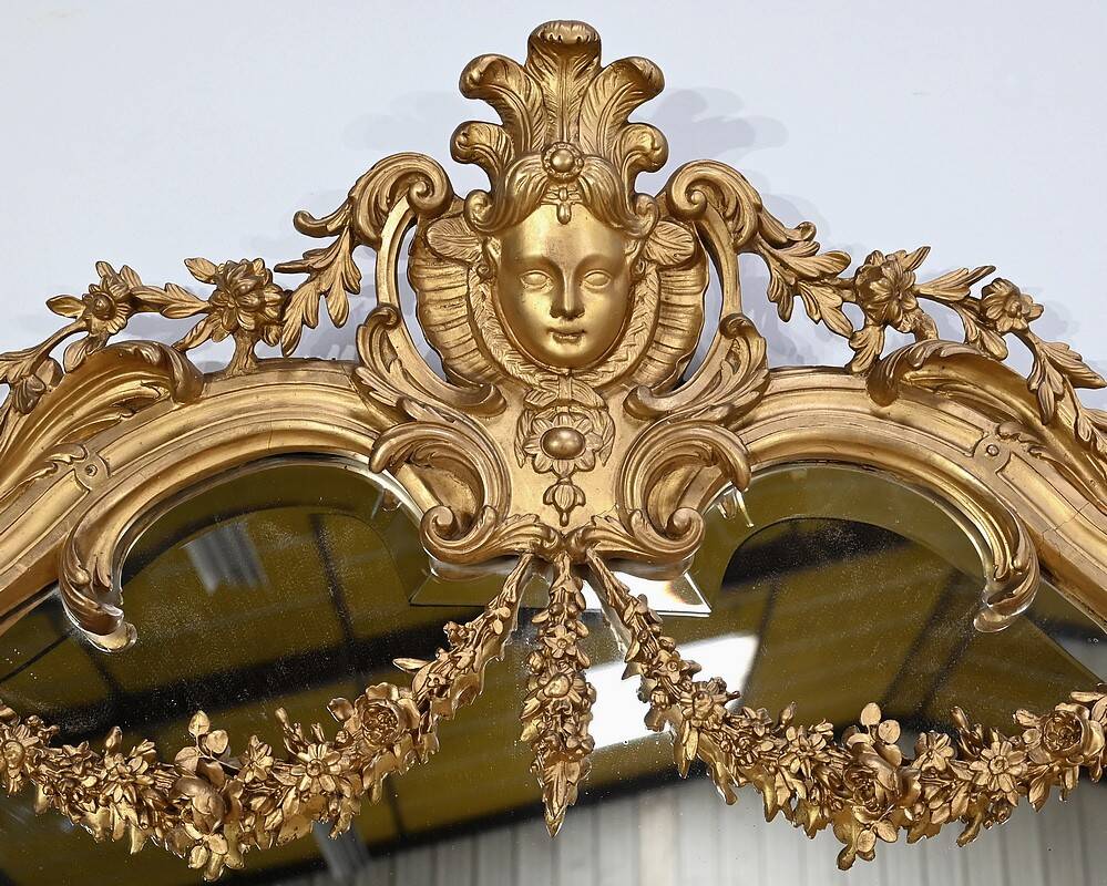 Important mirror in the style of Louis XIV – Louis XV, Napoleon III period – Mid-19th century